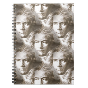 Caderno Espiral Padrão de retrato de Beethoven