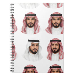 Caderno Espiral Padrão de Retrato de Homens Sauditas