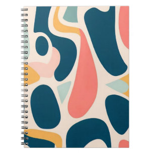 Caderno Espiral Padrão de Retro abstrato