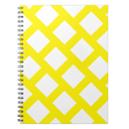 Caderno Espiral Padrão de Rhombus Simples, Amarelo Brilhante e Bra