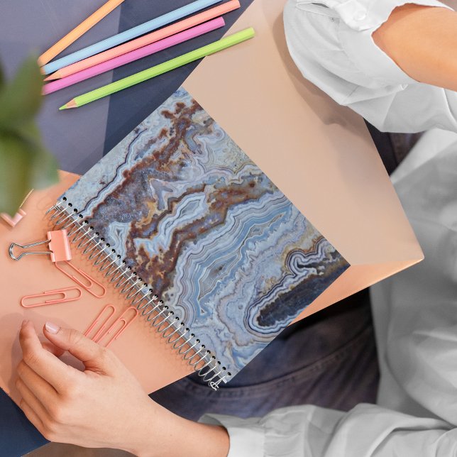 Caderno Espiral Padrão de Rocha de Agato de Lace (In Situ)