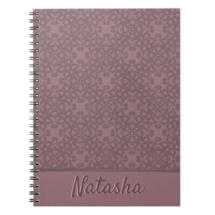 Caderno Espiral Padrão de Rosa de empoeiramento personalizado