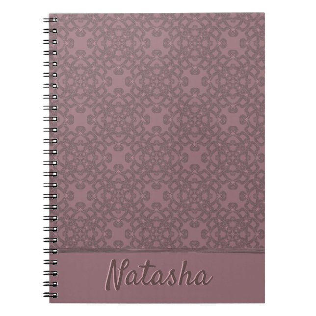 Caderno Espiral Padrão de Rosa de empoeiramento personalizado (Frente)