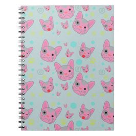 Caderno Espiral Padrão de rosto de cão bonito - Notebook