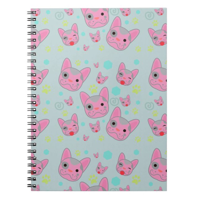 Caderno Espiral Padrão de rosto de cão bonito - Notebook (Frente)