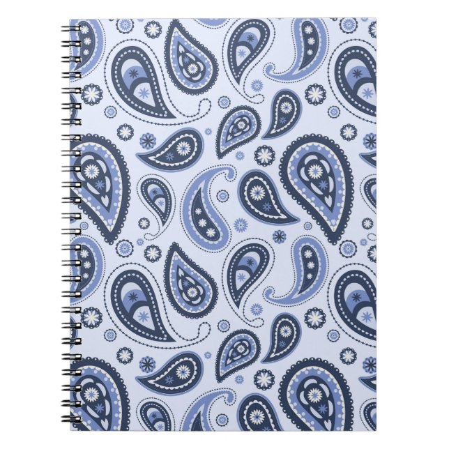 Caderno Espiral Padrão de salto azul (Frente)