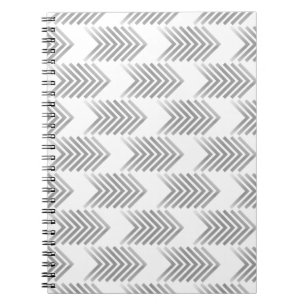Caderno Espiral Padrão de Seta Tribal da cinza