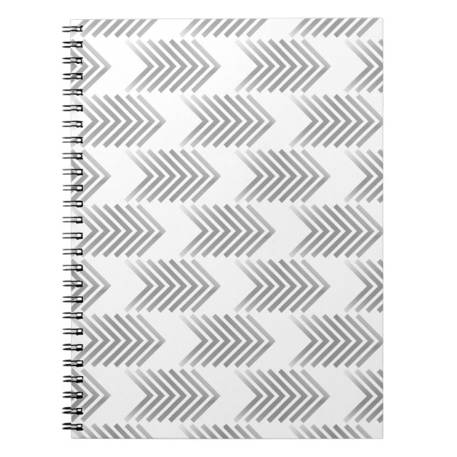 Caderno Espiral Padrão de Seta Tribal da cinza (Frente)
