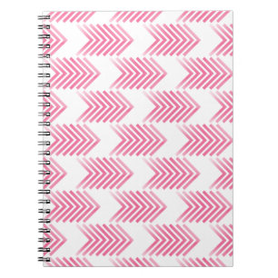Caderno Espiral Padrão de Seta Tribal Rosa