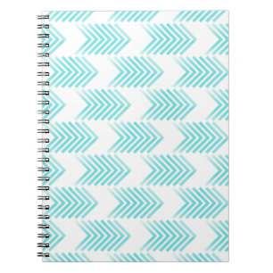 Caderno Espiral Padrão de Seta Tribal Turquesa