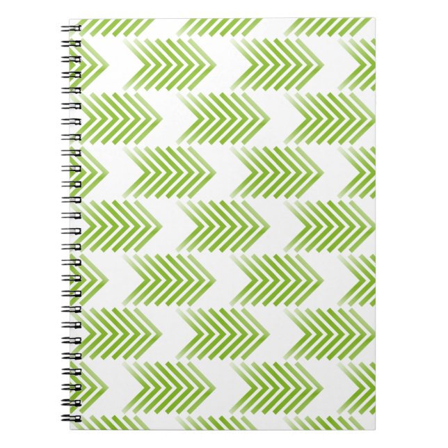 Caderno Espiral Padrão de Seta Tribal Verde (Frente)