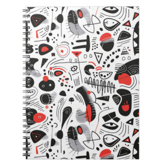 Caderno Espiral Padrão de Shapescape de abstrato