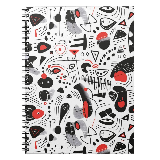 Caderno Espiral Padrão de Shapescape de abstrato (Frente)