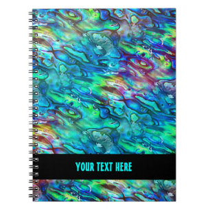 Caderno Espiral Padrão de Shell Paua neozelandês Abalone 1a