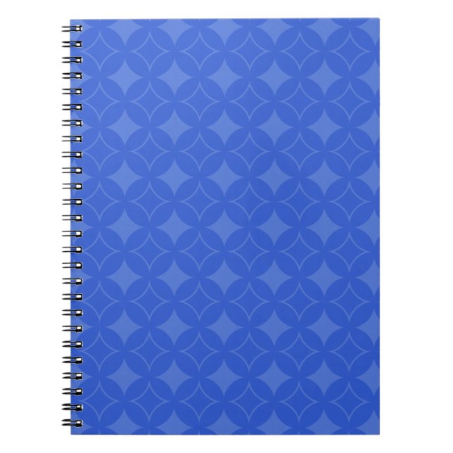 Caderno Espiral Padrão de shippo azul real (Frente)