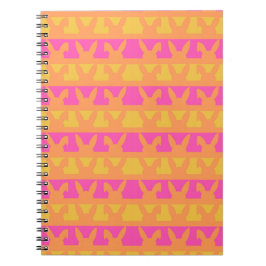 Caderno Espiral Padrão de silhueta da Páscoa Bunny