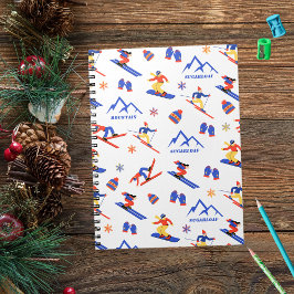 Caderno Espiral Padrão de Snowboard do Sugarloaf Mountain Maine