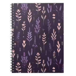 Caderno Espiral Padrão de Sonhos de lavanda