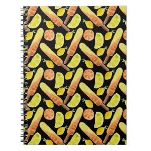 Caderno Espiral Padrão de sorvete Padrão de pirulitos pirulito