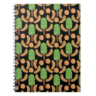 Caderno Espiral Padrão de sorvete Padrão de pirulitos pirulito