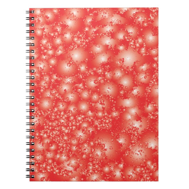 Caderno Espiral Padrão de Super Splash de Tinta RED Abstrato (Frente)