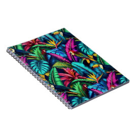 Caderno Espiral Padrão de Superfície Contínua Sonhos da Selva de A