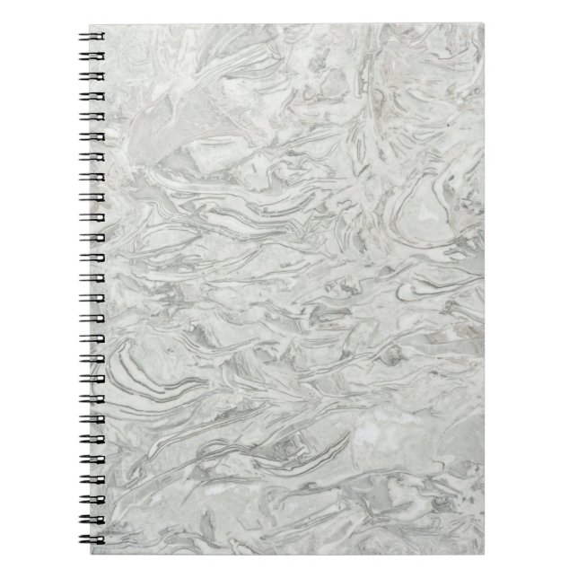 Caderno Espiral padrão de superfície da maré cinza (Frente)