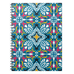 Caderno Espiral Padrão de Talavera. Uma manta de retalhos indiana