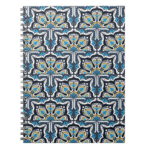 Caderno Espiral Padrão de Talavera. Uma manta de retalhos indiana.
