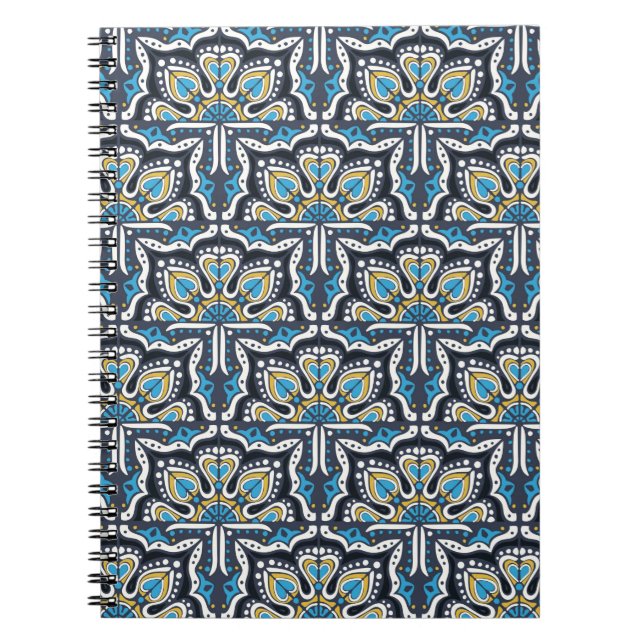 Caderno Espiral Padrão de Talavera. Uma manta de retalhos indiana. (Frente)