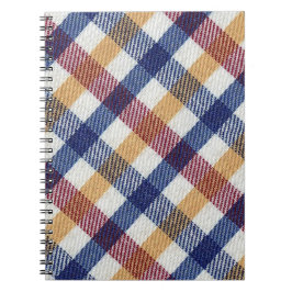 Caderno Espiral Padrão de Tartan multicolorido