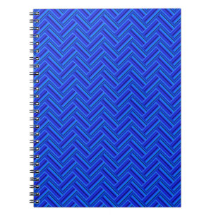 Caderno Espiral Padrão de tecelagem dupla de tiras azuis