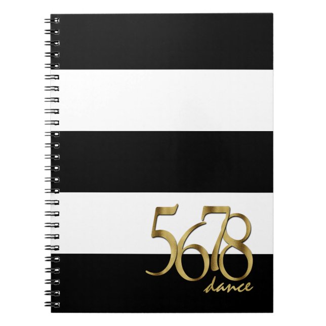 Caderno Espiral Padrão de Tempo de Dança Moderna em Stripes (Frente)