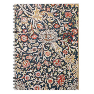 Caderno Espiral Padrão de tendências por William Morris,