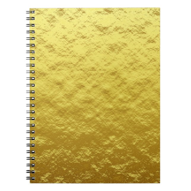 Caderno Espiral Padrão de Textura Dourada (Brilho Luxuoso do Ouro) (Frente)