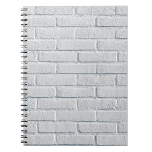 Caderno Espiral Padrão de tijolos de pedra branca