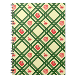 Caderno Espiral Padrão de Tomates Frescos do Jardineiro