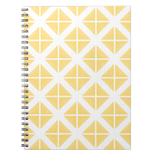 Caderno Espiral Padrão de triângulo de tendência amarelo
