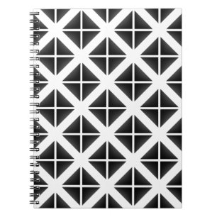 Caderno Espiral Padrão de Triângulo de Tendência Preta