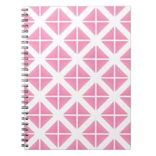 Caderno Espiral Padrão de Triângulo de Tendência Rosa