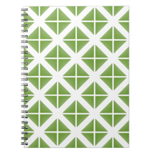 Caderno Espiral Padrão de Triângulo de Tendência Verde
