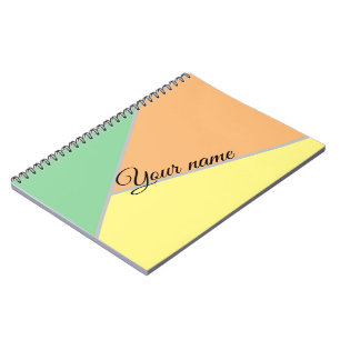 Caderno Espiral Padrão de triângulos coloridos dos anos 70   Atrat