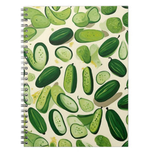 Caderno Espiral Padrão de vegetação verde vibrante