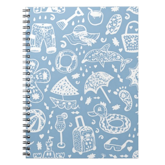 Caderno Espiral Padrão de Verão (Frente)