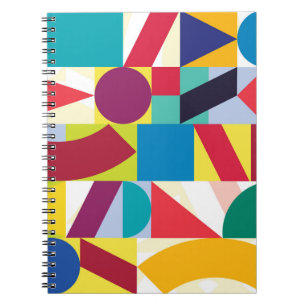 Caderno Espiral Padrão de Vintagem Geométrica Abstrato Decorativa