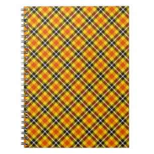 Caderno Espiral Padrão de Xadrez Vermelho Amarelo Preto-57577
