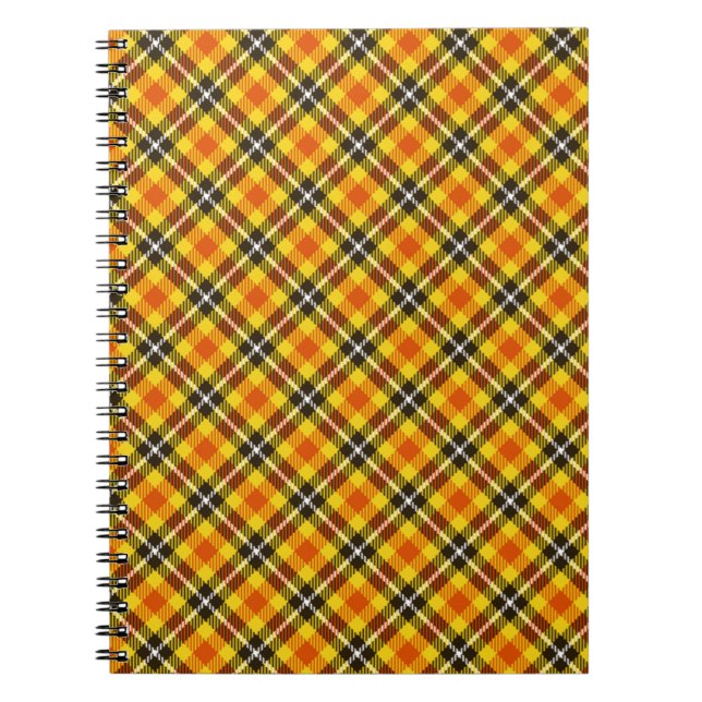 Caderno Espiral Padrão de Xadrez Vermelho Amarelo Preto-57577 (Frente)