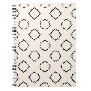Caderno Espiral Padrão decorativo sem costura. Preto e branco