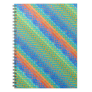 Caderno Espiral Padrão digital colorido tecido por Abstrato
