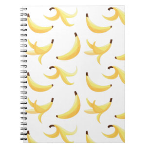 Caderno Espiral Padrão divertido da festa da banana colorido - edi